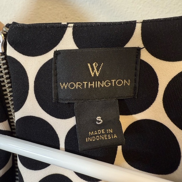 Worthington Polka Dot Print Sleeveless Stretch Sheath Dress Women’s Size Small - Picture 6 of 7